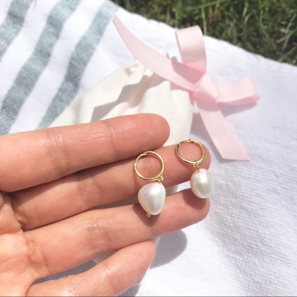 Cordelia 18K Gold Vermeil Natural Pearl Earrings - Picture 9 of 10